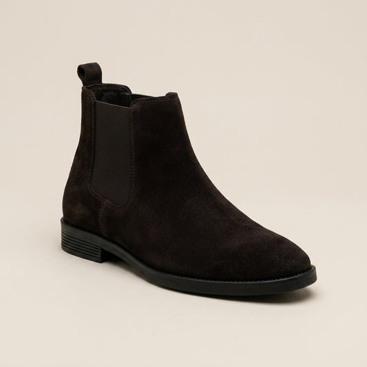 Chelsea Boot in Genuine Suede Leather – Chocolate Espresso – 01 Hero