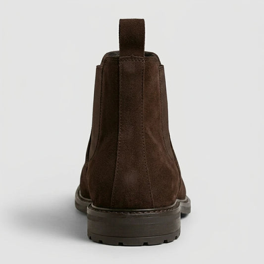 Chelsea Boot in Genuine Suede Leather – Chocolate Espresso – 04 Back