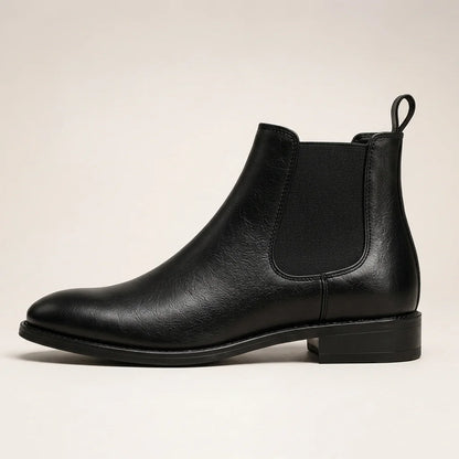 Chelsea Boot in Genuine Leather – Black – 02 Side