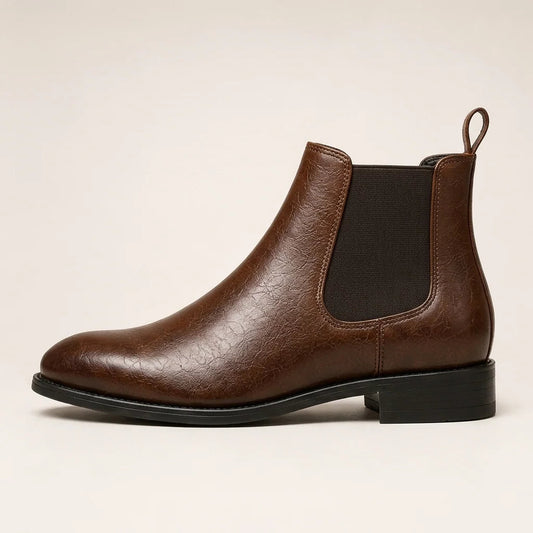 Chelsea Boot in Genuine Leather – Brown – 02 Side