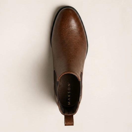 Chelsea Boot in Genuine Leather – Brown – 03 Top
