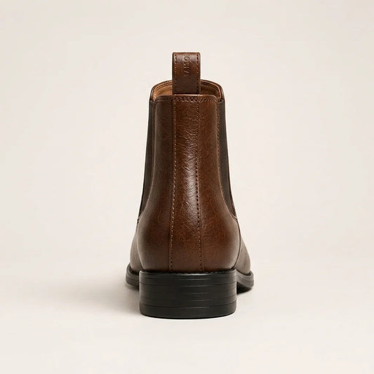 Chelsea Boot in Genuine Leather – Brown – 04 Back