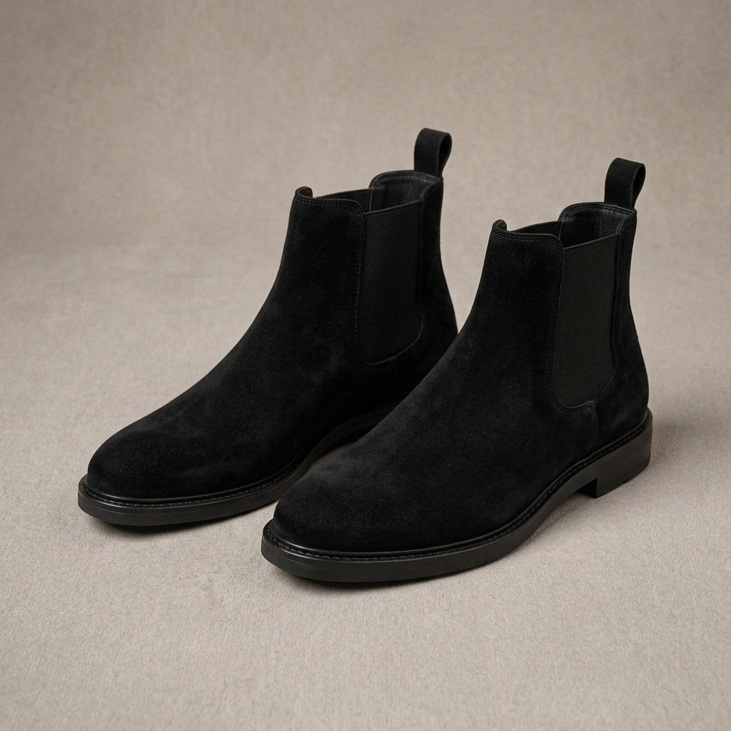 Elegant Suede Chelsea Boots (Rounded Toe)